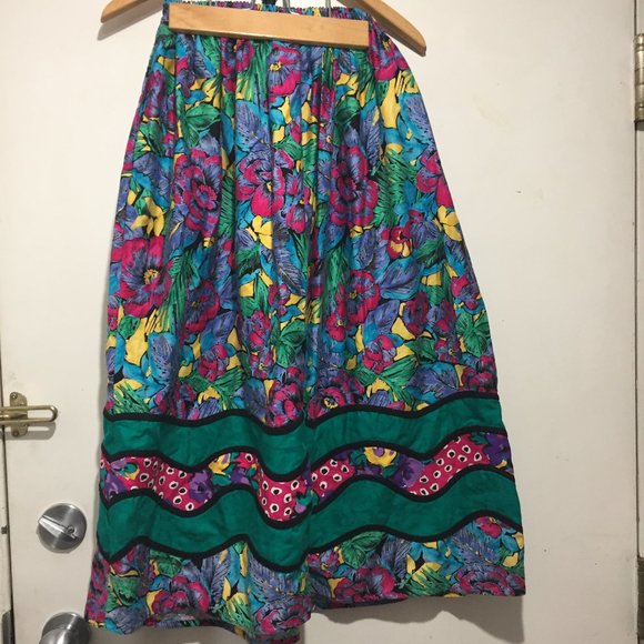 VINTAGE SUTTLES & SEAWINDS MAXI SKIRTS SIZE 26 - Picture 3 of 7